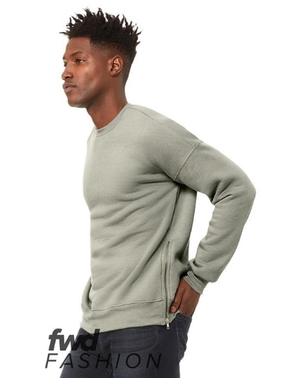 FWD Fashion Crewneck Sweatshirt with Side Zippers - 3946