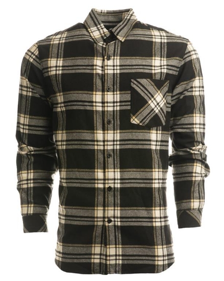 Open Pocket Long Sleeve Flannel Shirt - 8212