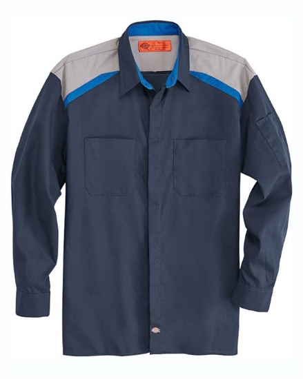 Tri-Color Long Sleeve Shop Shirt - L607