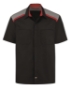 Tricolor Short Sleeve Shop Shirt - S607