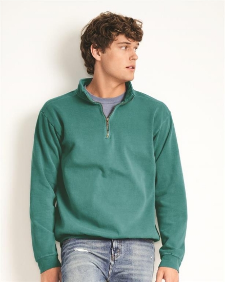Garment-Dyed Quarter Zip Sweatshirt - 1580
