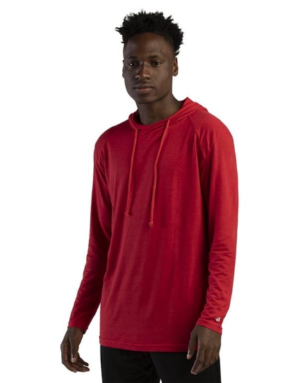 Tri-Blend Surplice Hooded Long Sleeve T-Shirt - 4905