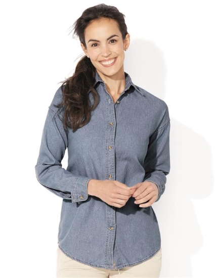 Women's Long Sleeve Denim Shirt - 5211