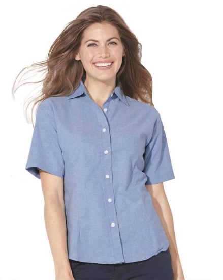 Women's Short Sleeve Stain Resistant Oxford Shirt - 5231