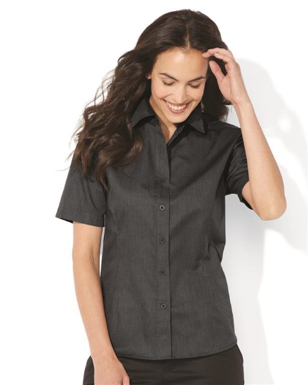 Women's Short Sleeve Stain-Resistant Tapered Twill Shirt - 5281