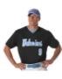 Two Button Mesh Baseball Jersey With Piping - 52MTHJ