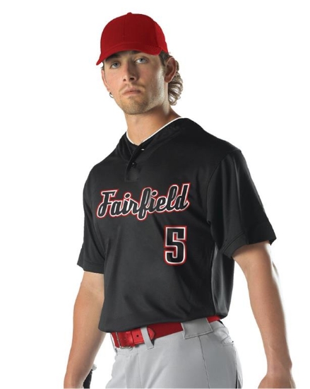 Youth Two Button Mesh Baseball Jersey With Piping - 52MTHJY