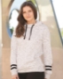 Women’s Mélange Fleece Striped-Sleeve Hooded Sweatshirt - 8674