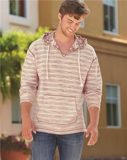 Baja French Terry V-Neck Hooded Pullover - 8692