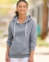 Women's Sueded V-Neck Hooded Sweatshirt - 8836