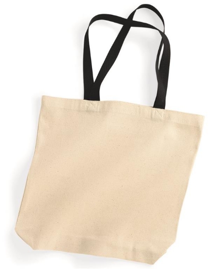 Natural Tote with Contrast-Color Handles - 8868