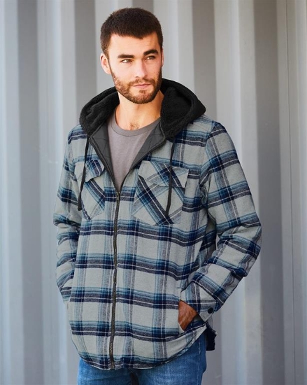 Quilted Flannel Full-Zip Hooded Jacket - 8620