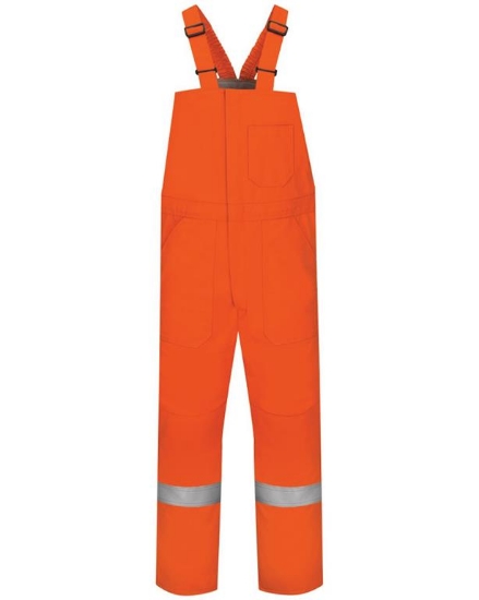 Deluxe Insulated Bib Overall with Reflective Trim - EXCEL FR® ComforTouch - Long Sizes - BLCSL