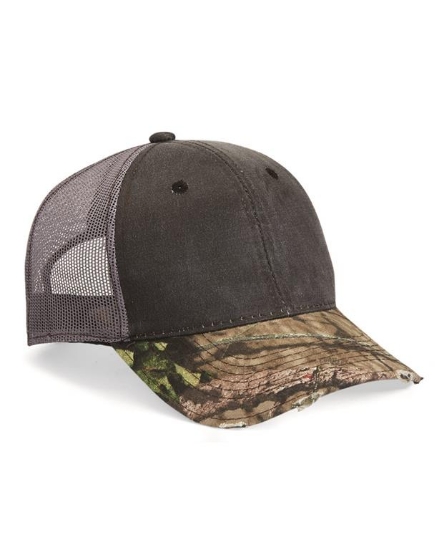 Distressed Camo Mesh-Back Cap - HPC500M