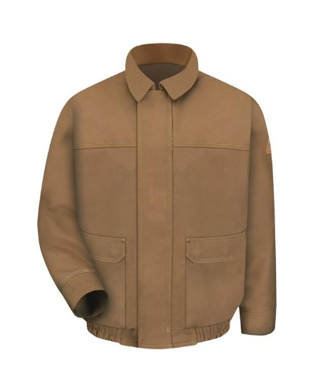 Brown Duck Lined Bomber Jacket - EXCEL FR® ComforTouch® - Long Sizes - JLB8L