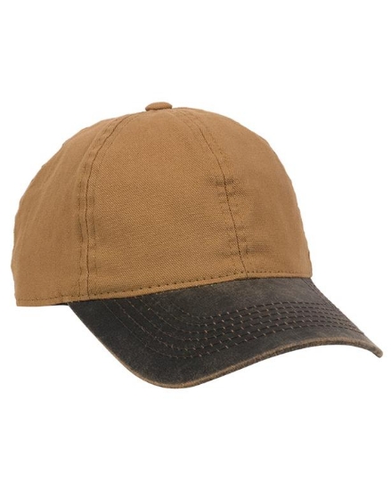 Weathered Canvas Crown with Contrast-Color Visor Cap - HPK100