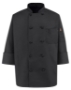Chef Designs - Black Knot Button Chef Coat - 0427