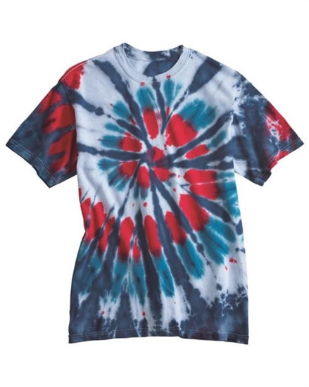 Dyenomite - Multi-Color Cut-Spiral Tie-Dyed T-Shirt - 200T2