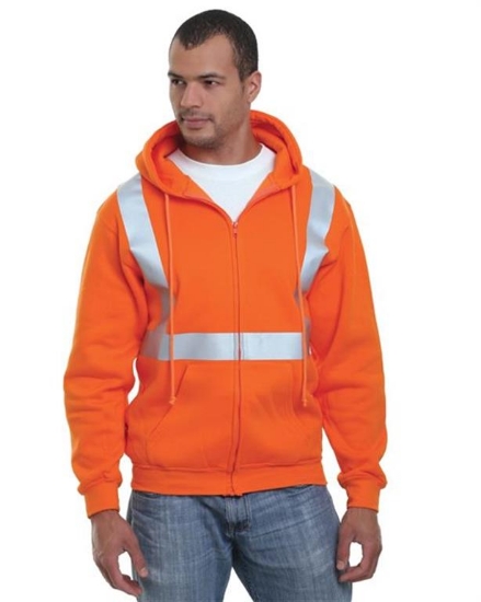 Bayside - USA-Made Hi-Visibility Full-Zip Hooded Sweatshirt - 3790