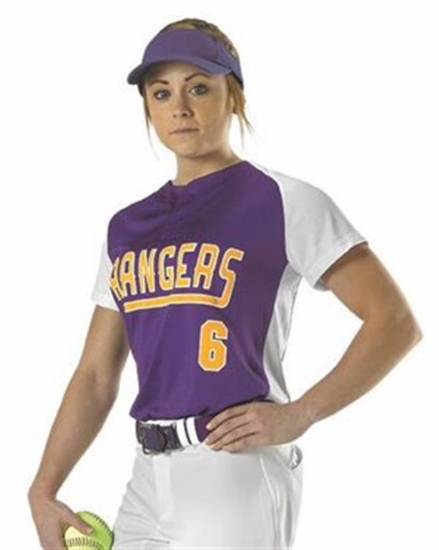 Alleson Athletic - Girls' Two Button Fastpitch Jersey - 522PDWG