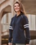 J. America - Women's Varsity Fleece Piped Hooded Sweatshirt - 8645
