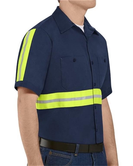 Red Kap - Enhanced Visibility Short Sleeve Cotton Work Shirt - SC40E