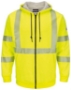 Bulwark - Hi-Visibility Zip-Front Hooded Fleece Sweatshirt with Waffle Lining - SMZ4HV